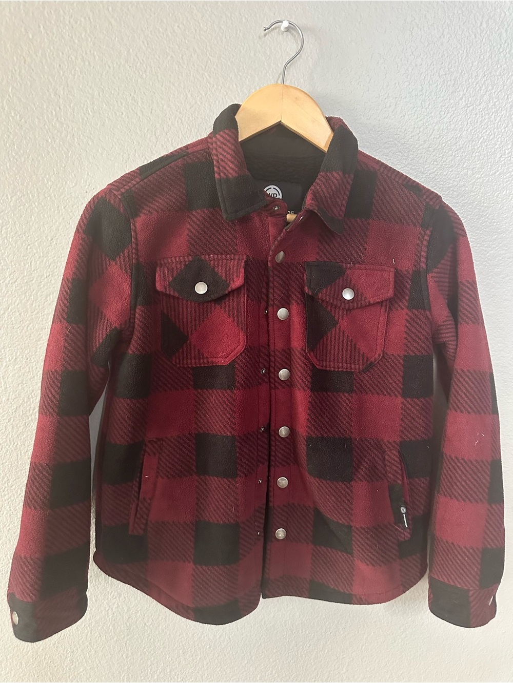 Boys’ Maroon and Black Buffalo Plaid Jacket